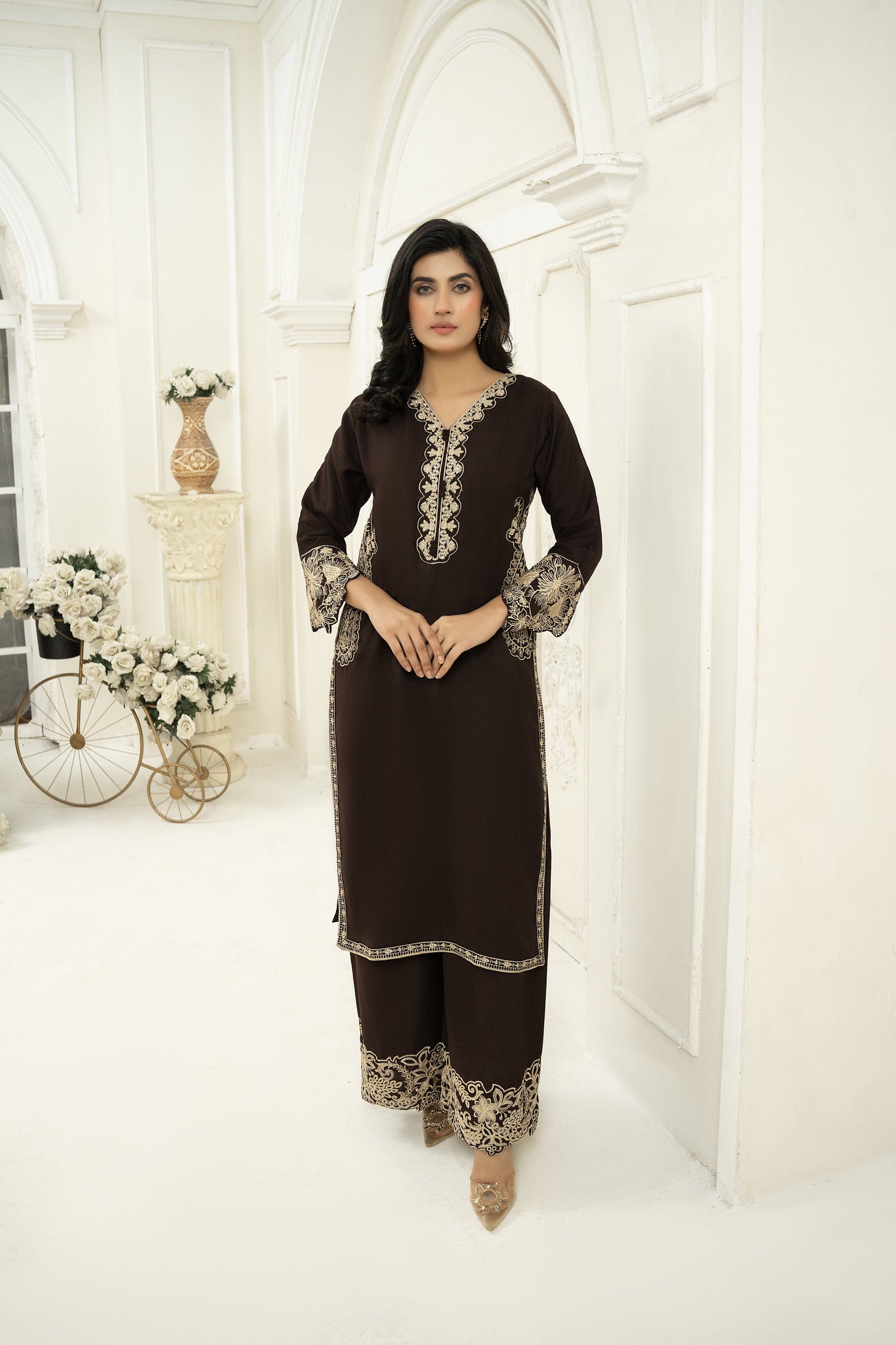 dhanak embroidered Co-ord set