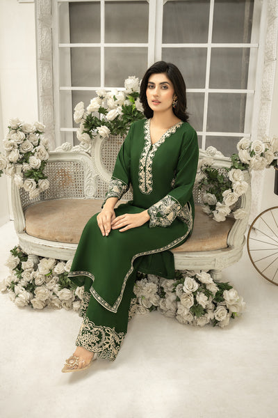 Solid color Co-ord  | dhanak embroidered Co-ord set