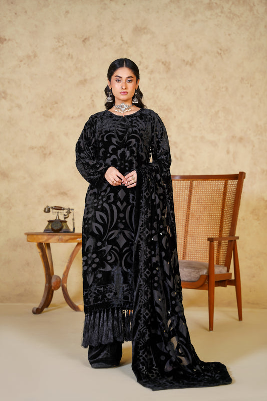 3pc Midnight Noir Designing Velvet Suit