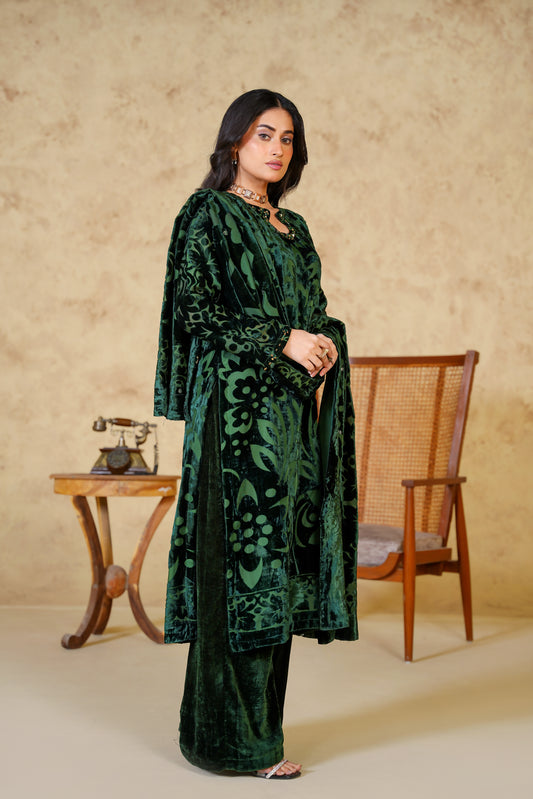 3pc Emerald Grace Designing Velvet Suit