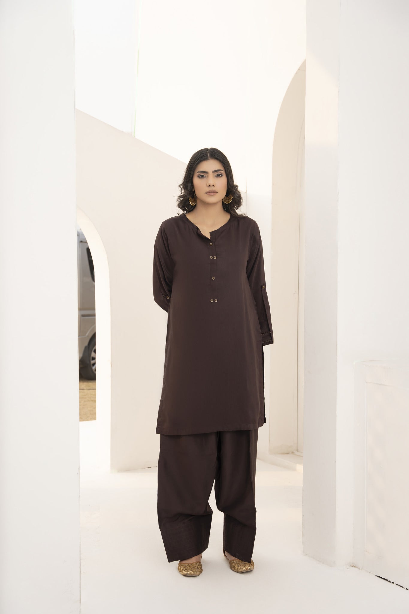 2pc cola Brown solid | co-oord set