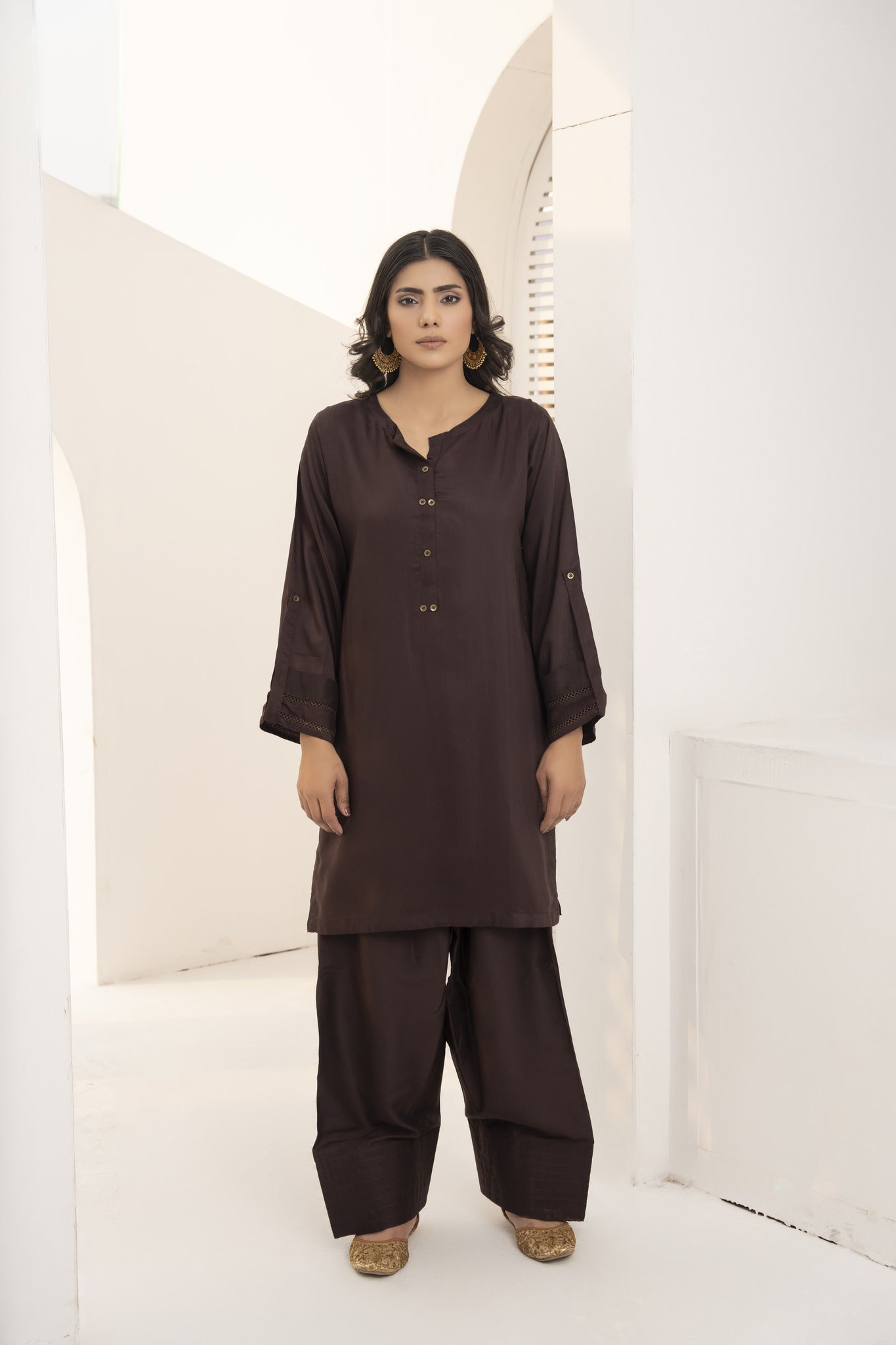 2pc cola Brown solid | co-oord set