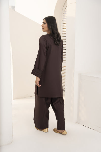 2pc cola Brown solid | co-oord set