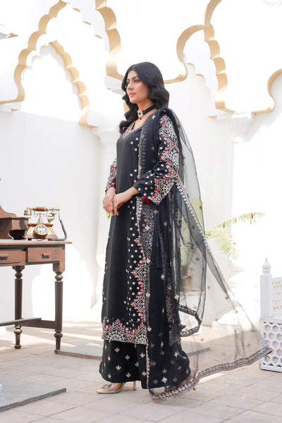 Raayah 3Pc - Embroidered Luxe Pret