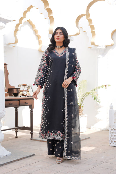 Raayah 3Pc - Embroidered Luxe Pret