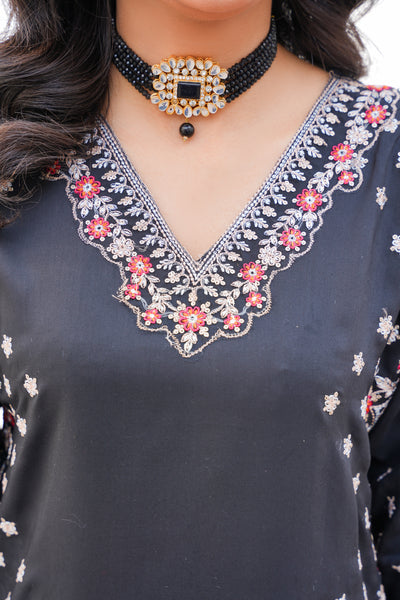 Raayah 3Pc - Embroidered Luxe Pret