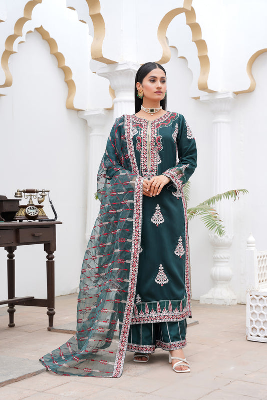 Bella 3Pc - Embroidered Luxe Pret