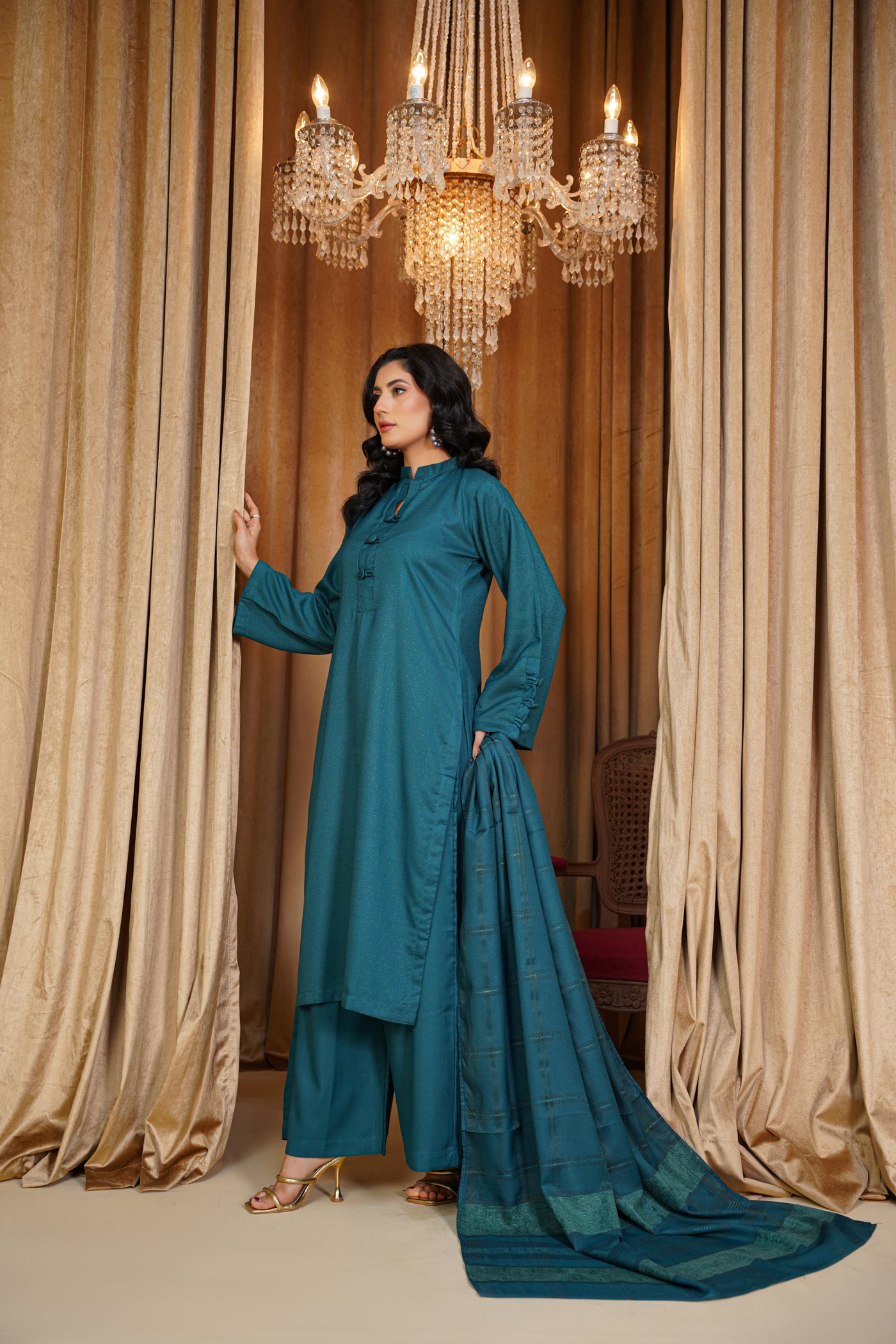 Azure Grace – Teal  3Pc Suit