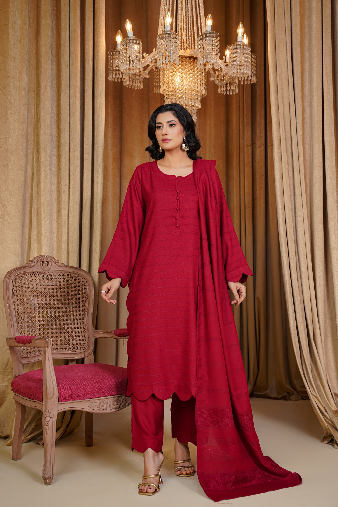 Crimson Allure – Red 3Pc Suit