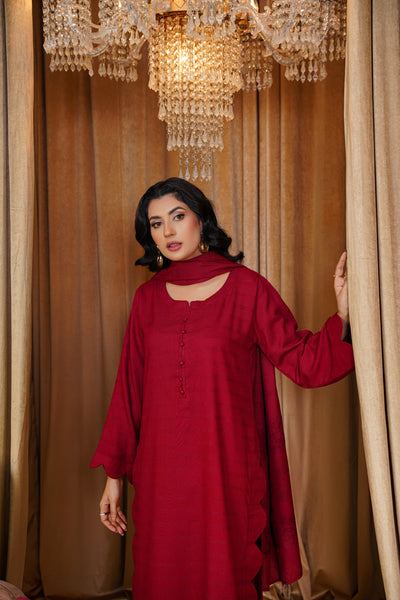 Crimson Allure – Red 3Pc Suit