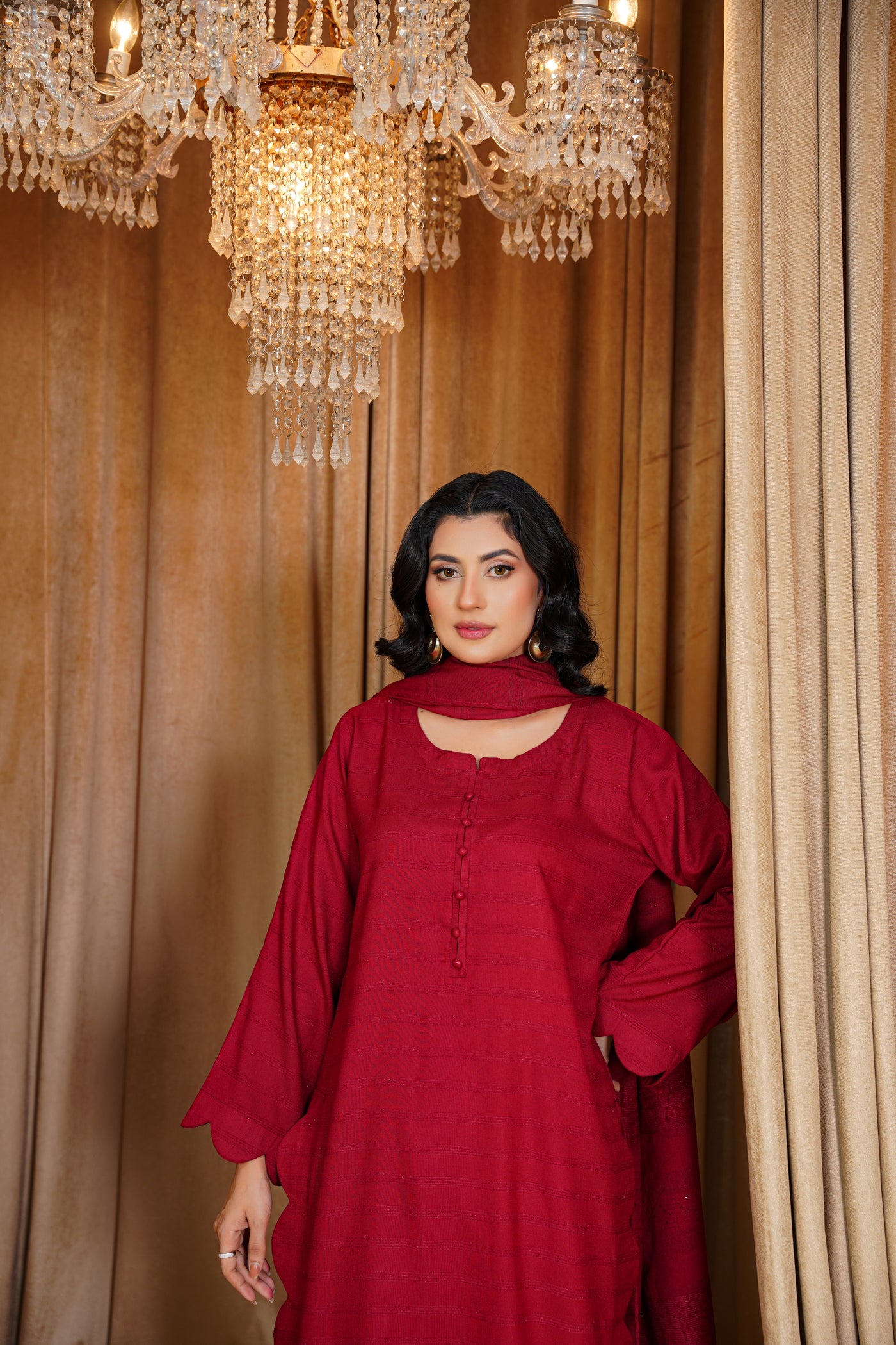 Crimson Allure – Red 3Pc Suit