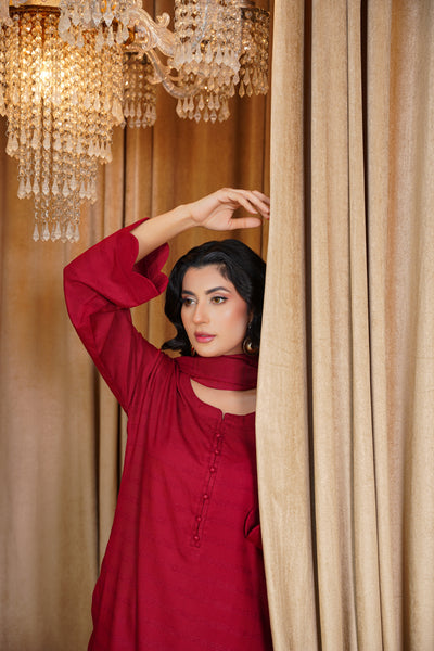 Crimson Allure – Red 3Pc Suit