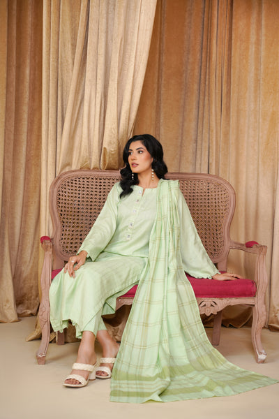 Mint Whisper – Pastel Green 3Pc Suit