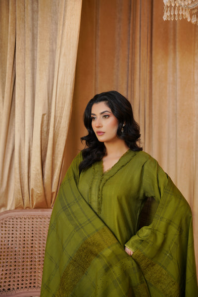 Olive Radiance – Green 3Pc Winter Suit