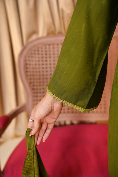 Olive Radiance – Green 3Pc Winter Suit