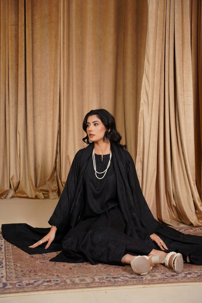 Midnight Grace – Black 3Pc Winter Suit