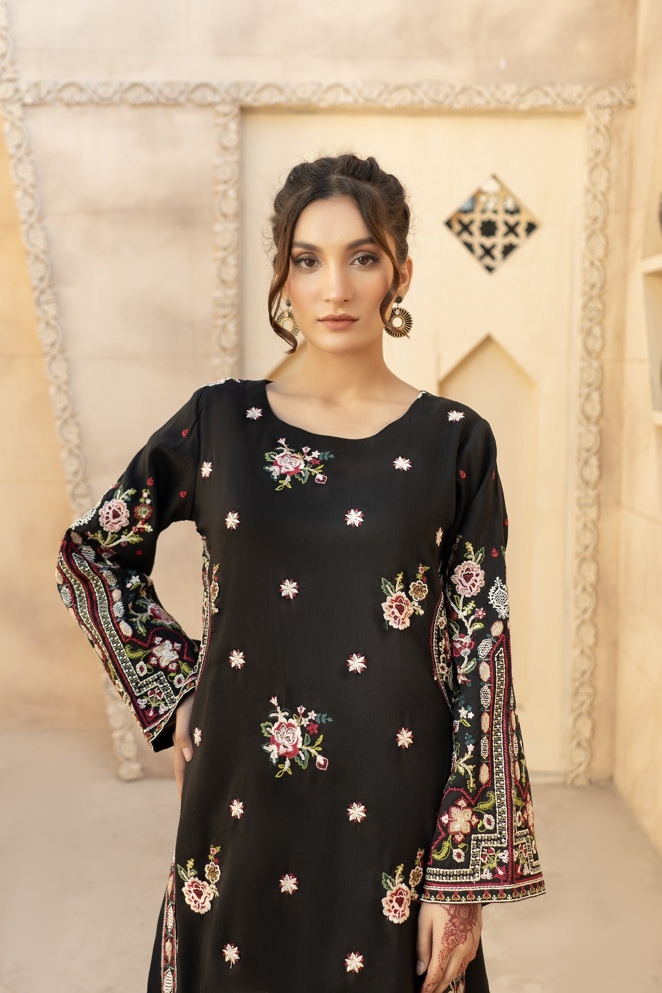 2pc embroidered suit pret