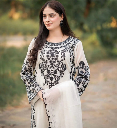 JASMIN 3 PC EMBROIDERED SUIT