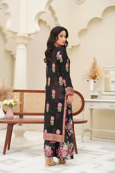 Zeenat – Noir Bloom Luxe 2Pc Chiffon Suit