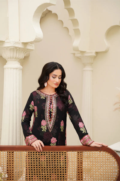Zeenat – Noir Bloom Luxe 2Pc Chiffon Suit