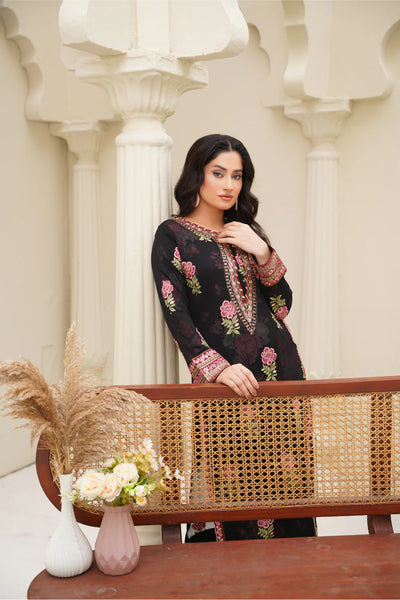 Zeenat – Noir Bloom Luxe 2Pc Chiffon Suit