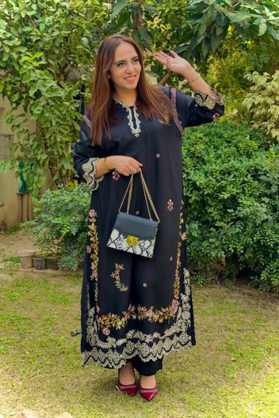 Sapphire Embroidered 2Pc Dress