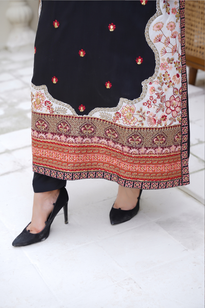 Zareen – Black Viscose 2Pc Suit | Ready to Wear