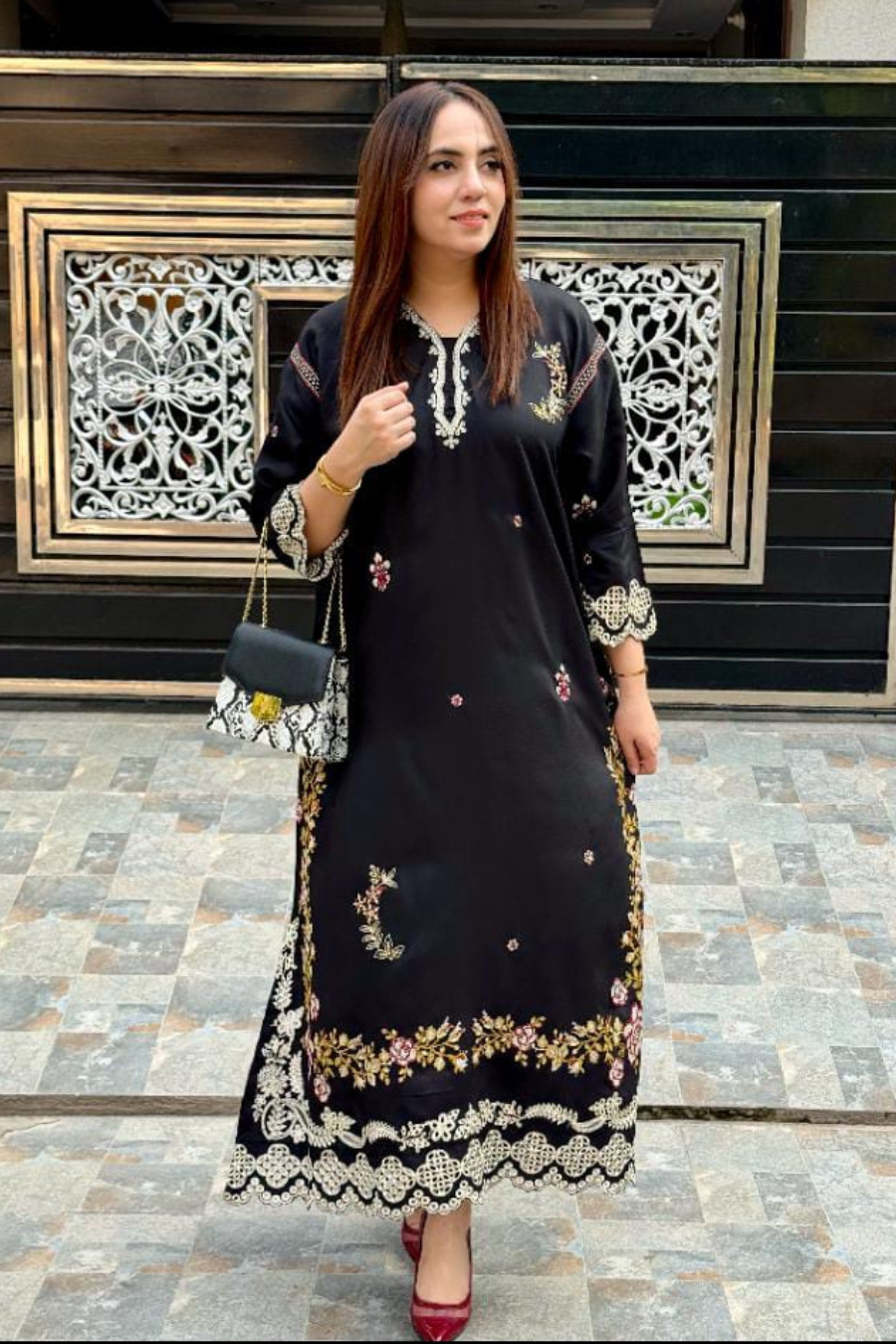 Sapphire Embroidered 2Pc Dress