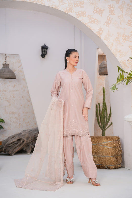 MINARA   3pc - Embroidered Luxe PRET