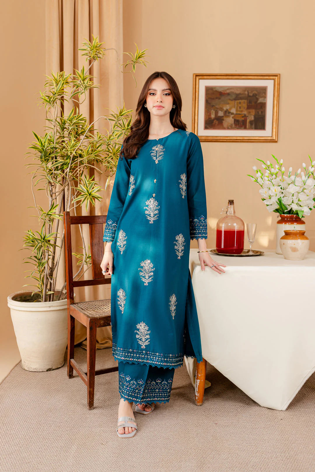 MELVIN 2PC - EMBROIDERED DRESS